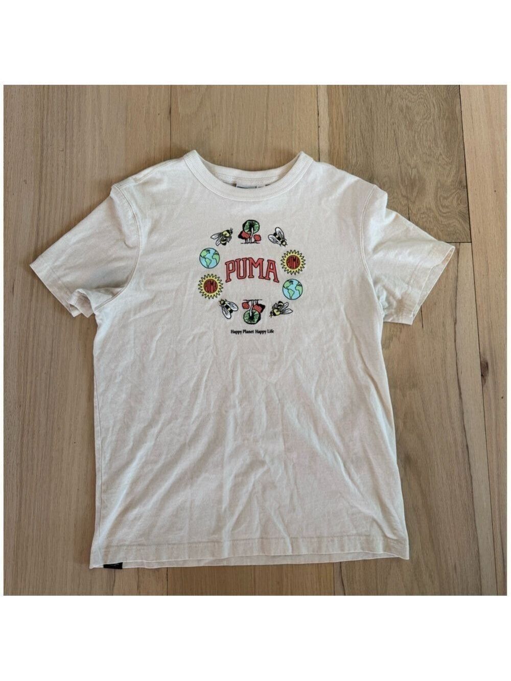Puma Short Sleeve Tee Shirt Cream Size Small NWOT